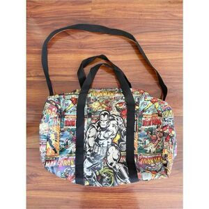 Entertainment Earth Marvel Iron Man Comic Book Print Duffle Bag Overnight Travel